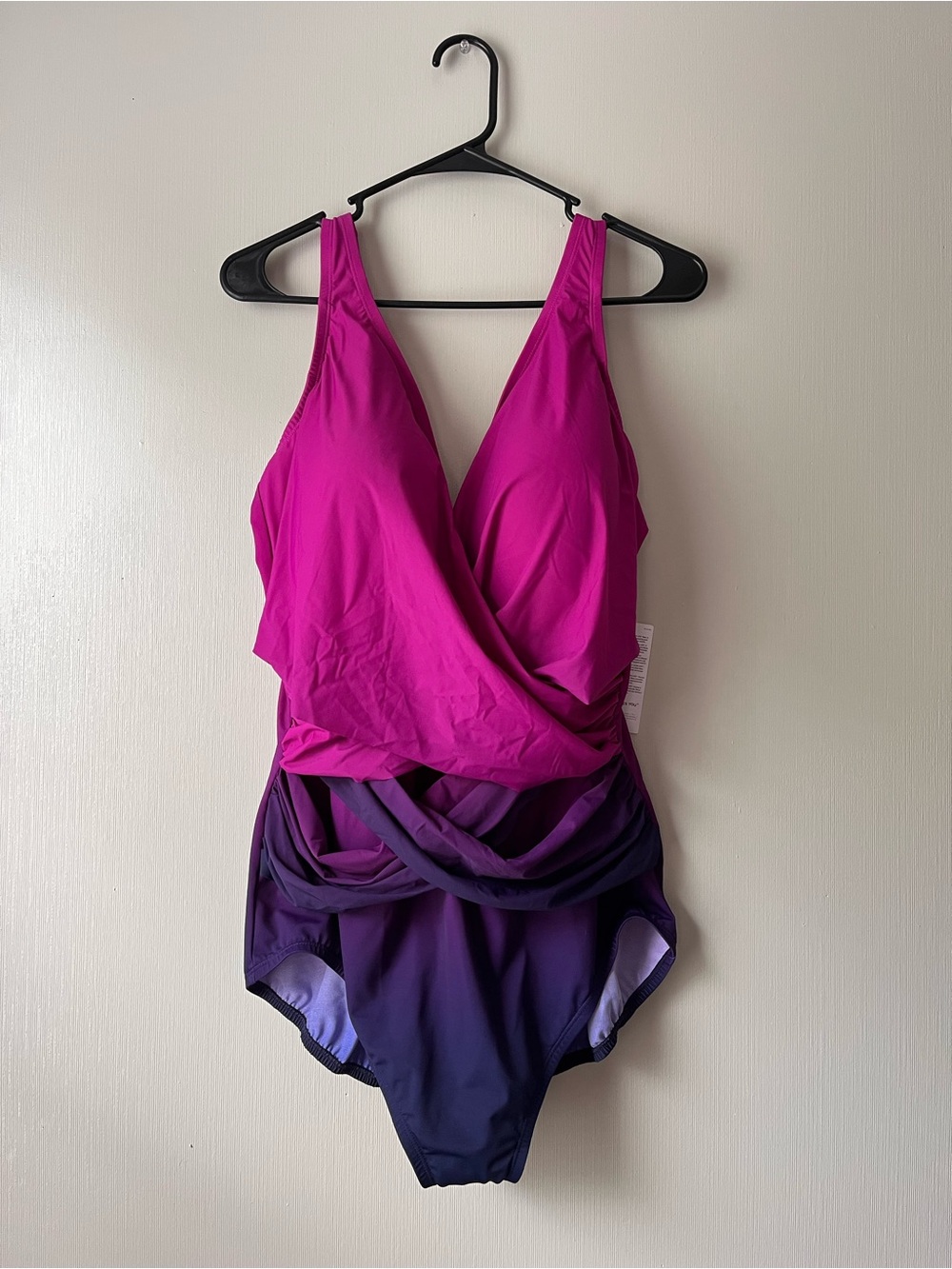 Lands' End Magenta to Lavender Ombre One-Piece Swimsuit